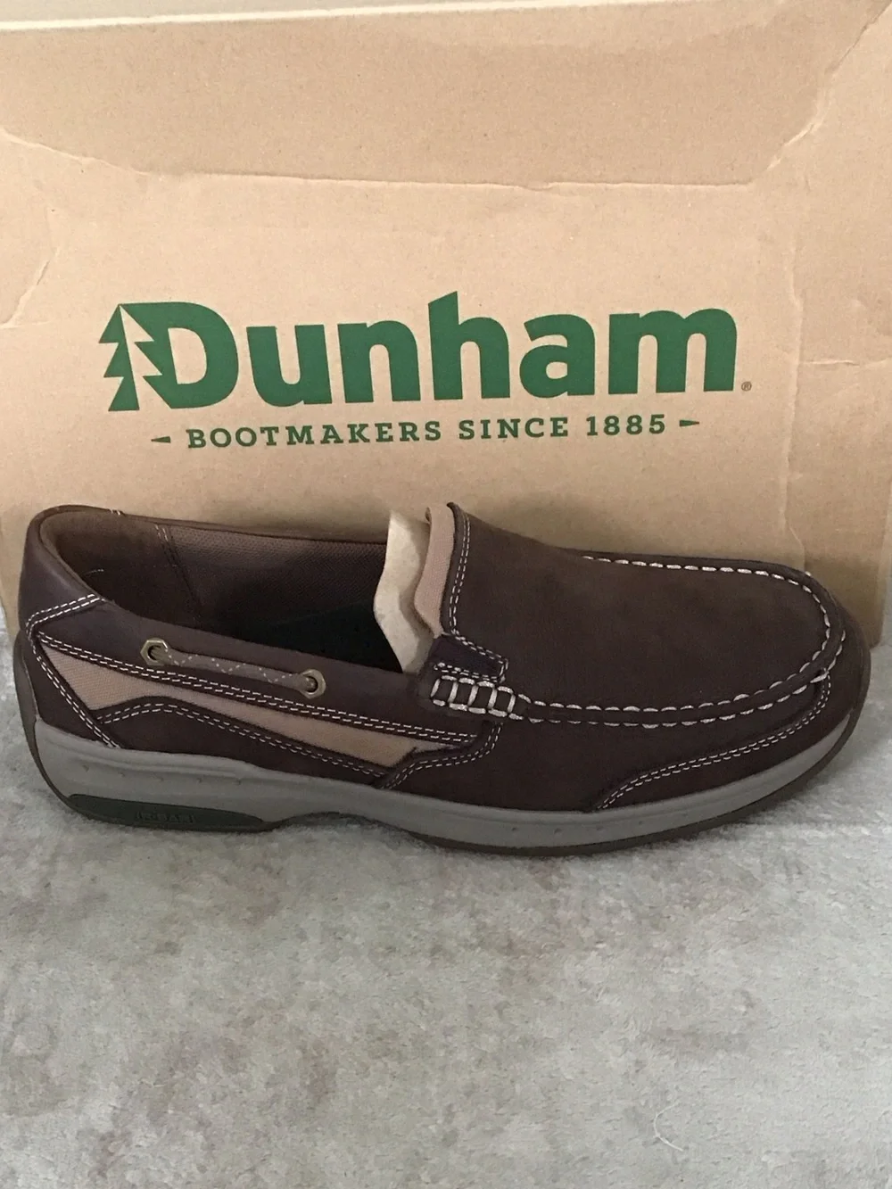Dunham Men's Captain Venetian Dark Brown Slip-On Casual Moc Toe Shoe